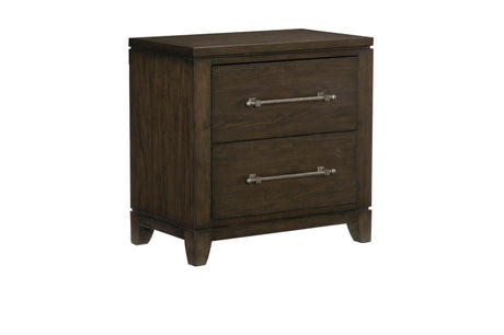 Griggs Dark Brown Modern Contemporary Acacia Veneer And Solid Wood Panel Bedroom Set - Ella Furniture
