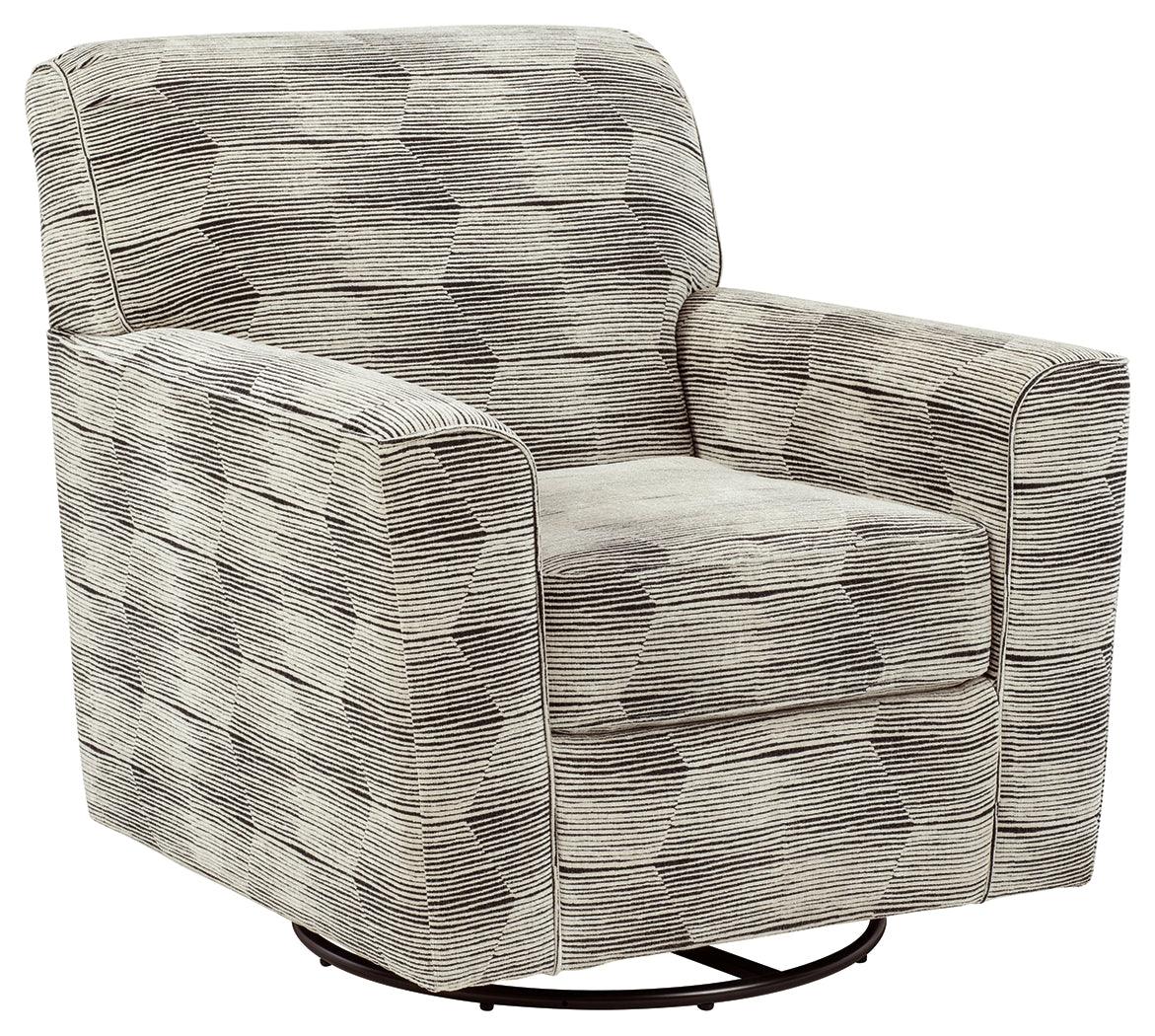 Callisburg Granite Chenille Swivel Glider Accent Chair - Ella Furniture