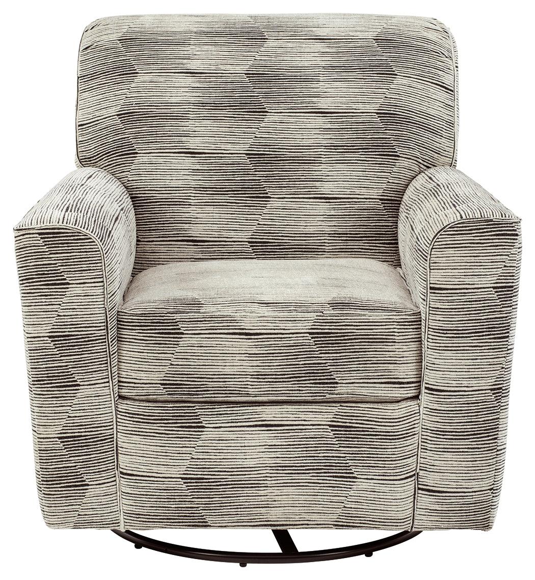 Callisburg Granite Chenille Swivel Glider Accent Chair - Ella Furniture