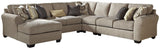 Pantomine Driftwood Chenille 5-Piece Sectional With Chaise 39122S1 - Ella Furniture