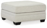 Huntsworth Dove Gray Chenille Oversized Accent Ottoman - Ella Furniture