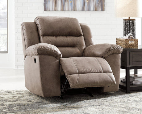 Stoneland Fossil Faux Leather Recliner - Ella Furniture