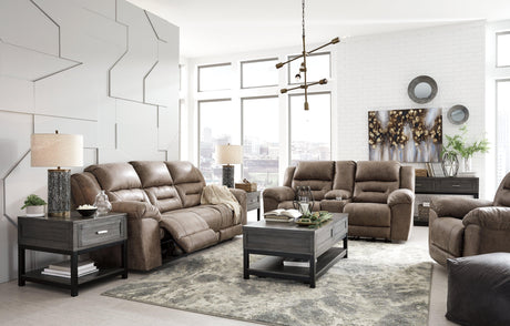 Stoneland Fossil Faux Leather Power Reclining Sofa - Ella Furniture