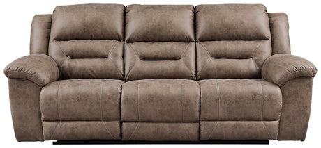 Stoneland Fossil Faux Leather Power Reclining Sofa - Ella Furniture