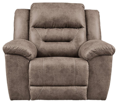 Stoneland Fossil Faux Leather Power Recliner - Ella Furniture