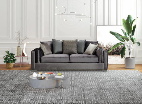 Skylar Gray Velvet Sofa & Loveseat - Ella Furniture
