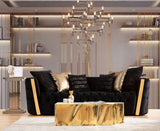 Sofia Black Velvet Sofa & Loveseat - Ella Furniture