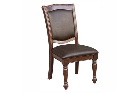 Lordsburg Brown Cherry Solid Wood Faux Leather Upholstered Seat Rectangular Dining Room Set - Ella Furniture
