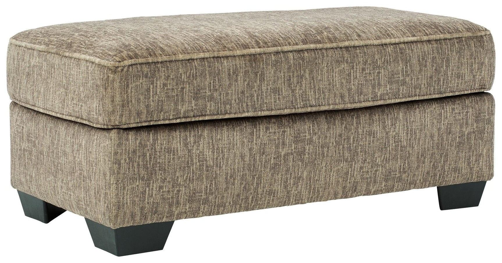 Olin Chocolate Chenille Ottoman - Ella Furniture