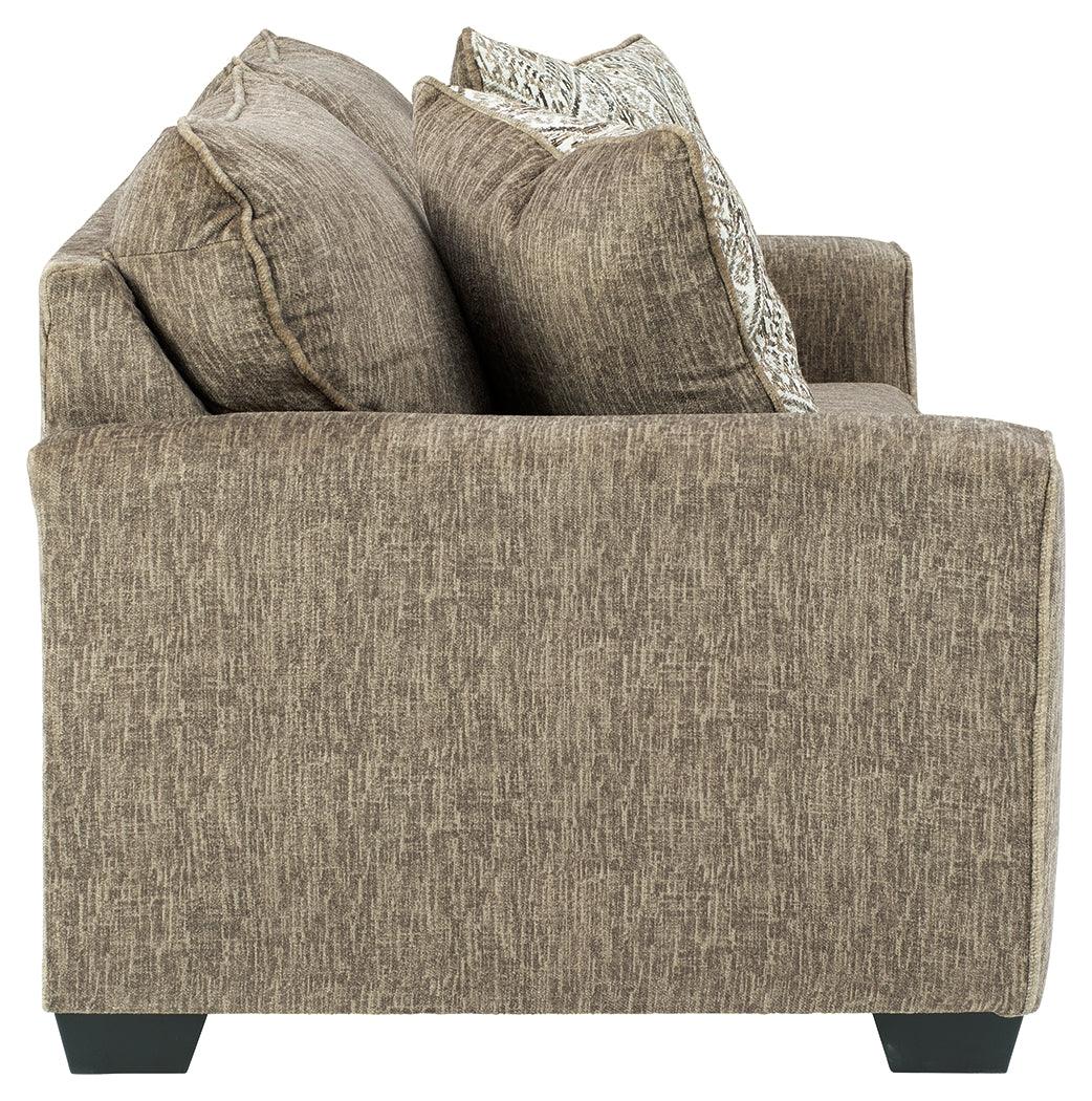 Olin Chocolate Chenille Loveseat - Ella Furniture