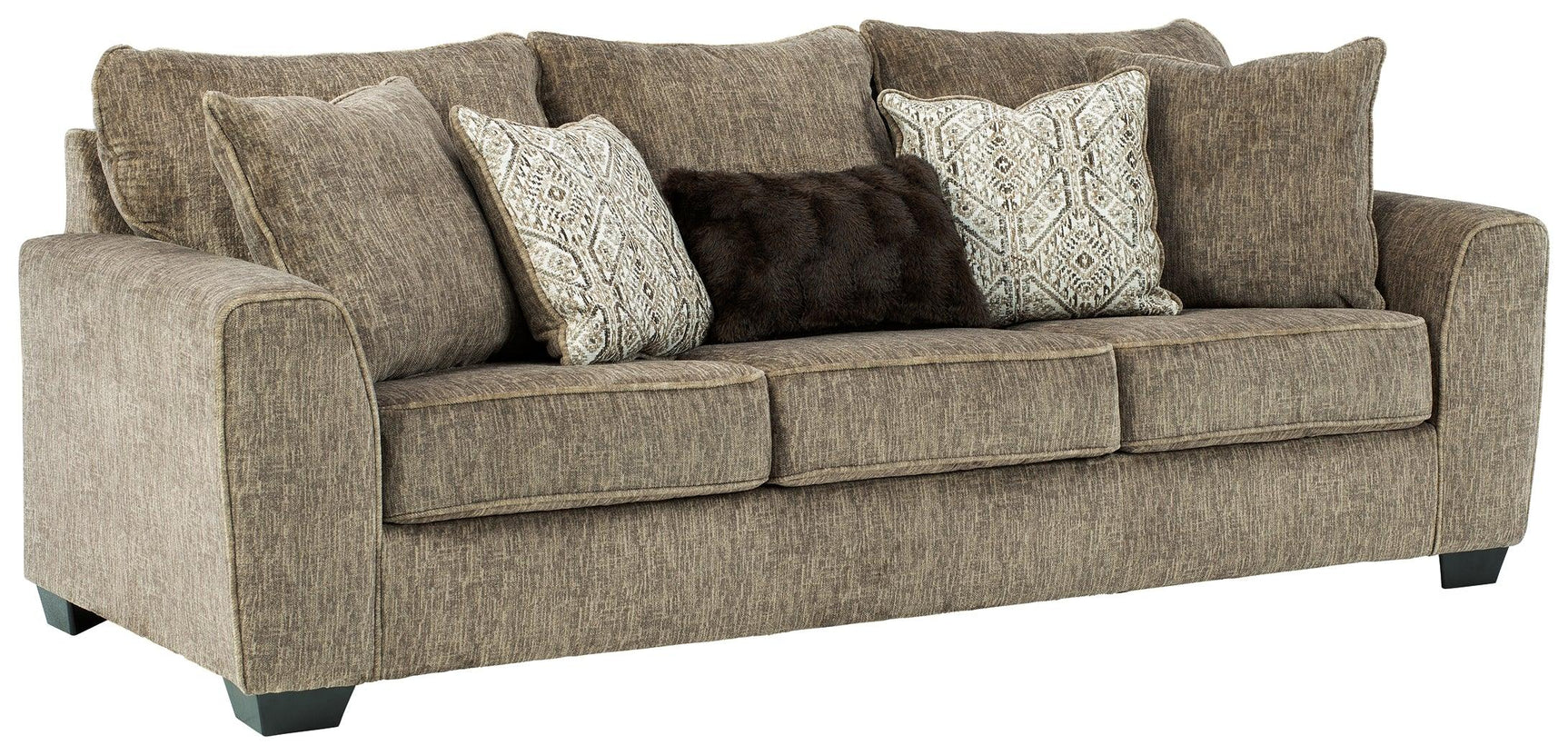 Olin Chocolate Chenille Queen Sofa Sleeper - Ella Furniture