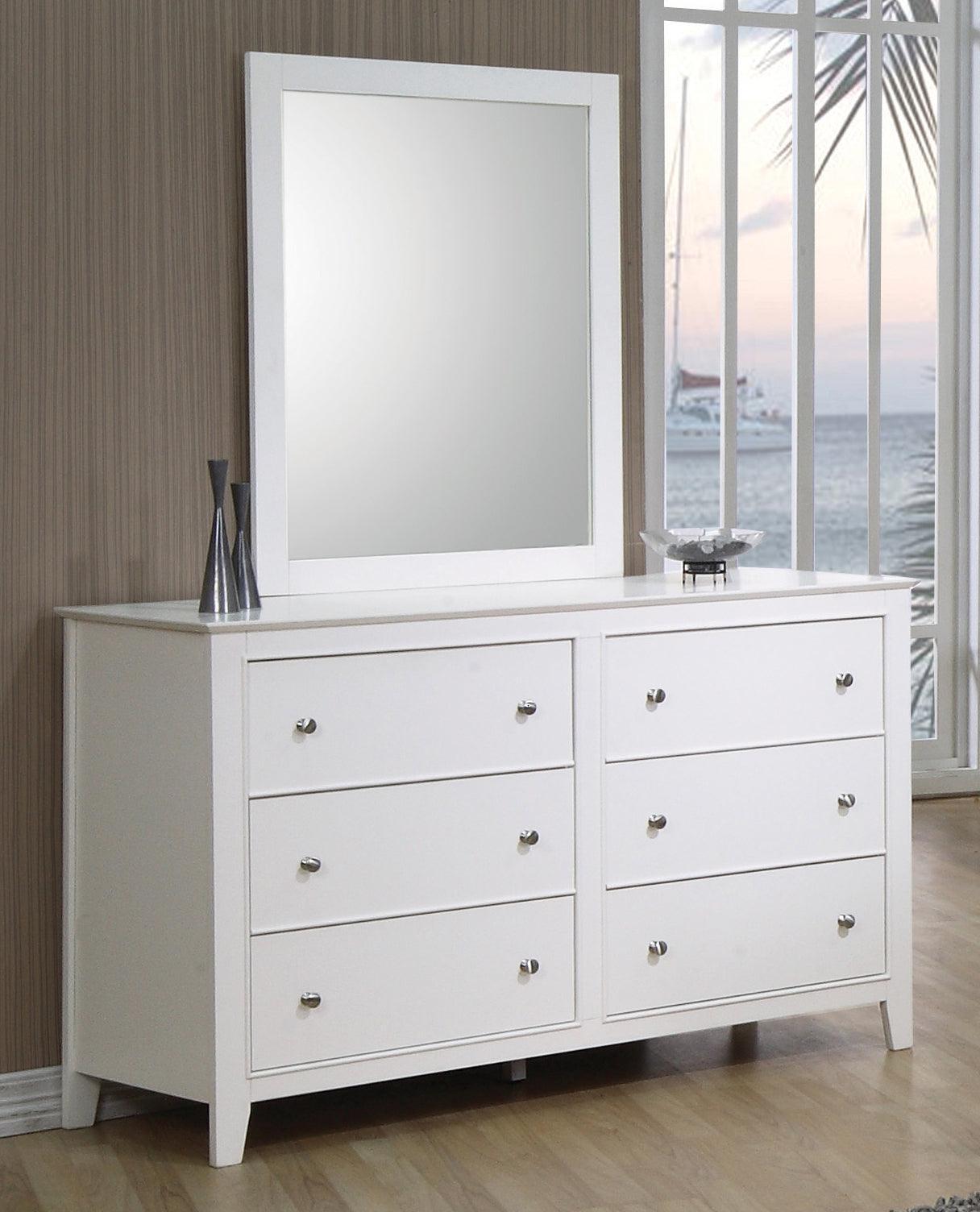 Selena Rectangular Dresser Mirror Buttermilk - Ella Furniture