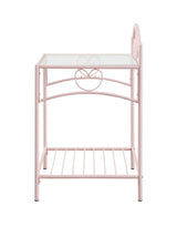 Massi 1-Shelf Nightstand With Glass Top Powder Pink - Ella Furniture