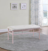 Massi 1-Shelf Nightstand With Glass Top Powder Pink - Ella Furniture