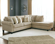 Dovemont Putty Chenille 2-Piece Sectional With Chaise - Ella Furniture