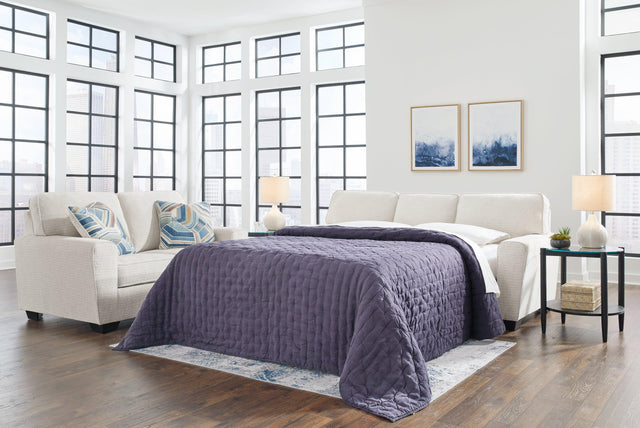 Cashton Snow Chenille Queen Sofa Sleeper - Ella Furniture