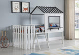 Belton House-designed Twin Loft Bed White And Gunmetal - Ella Furniture