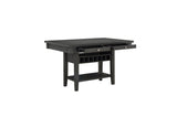 Baresford Gray Finish Contemporary Solid Wood Fabric Upholstery Storage Square Dining Room Set - Ella Furniture