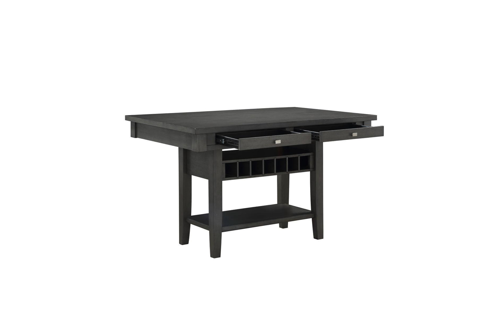 Baresford Gray Finish Contemporary Solid Wood Fabric Upholstery Storage Square Dining Room Set - Ella Furniture