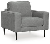 Hazela Charcoal Chenille Chair - Ella Furniture
