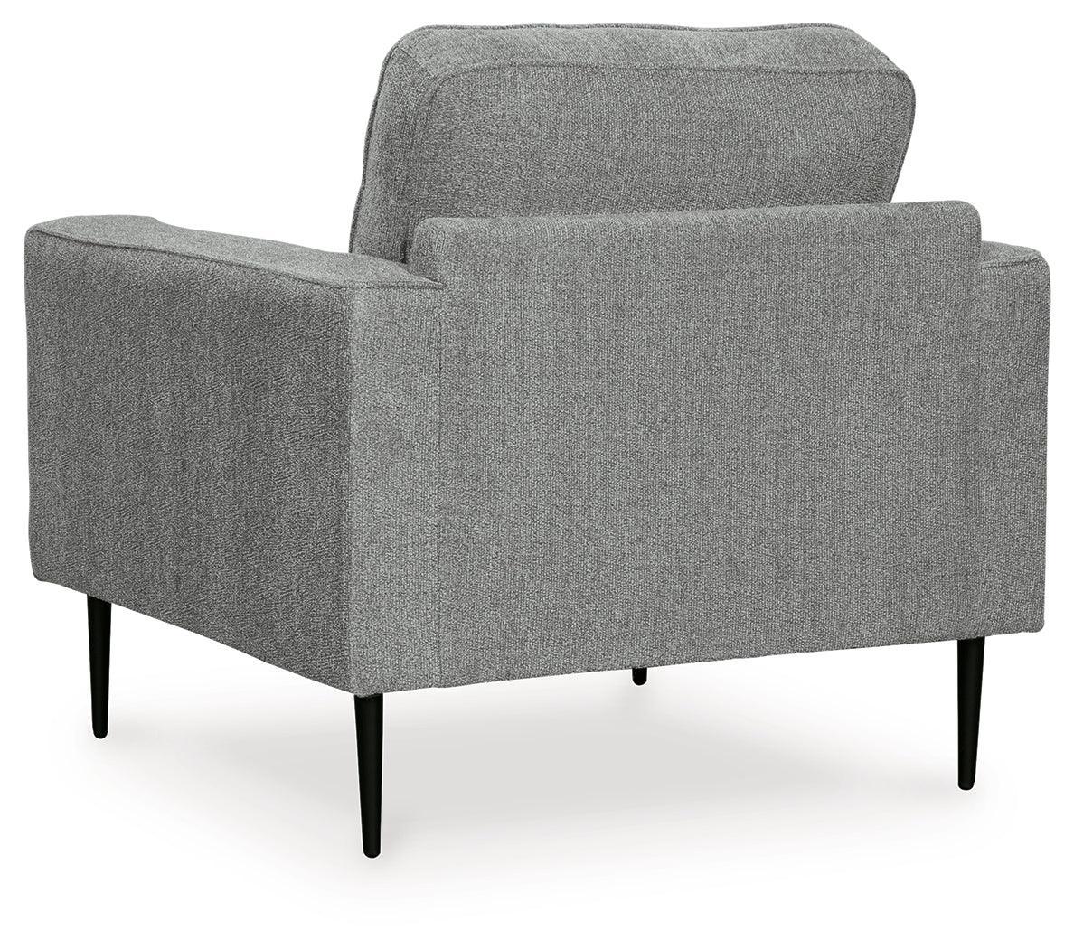 Hazela Charcoal Chenille Chair - Ella Furniture