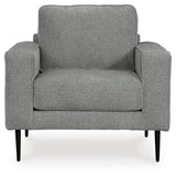 Hazela Charcoal Chenille Chair - Ella Furniture