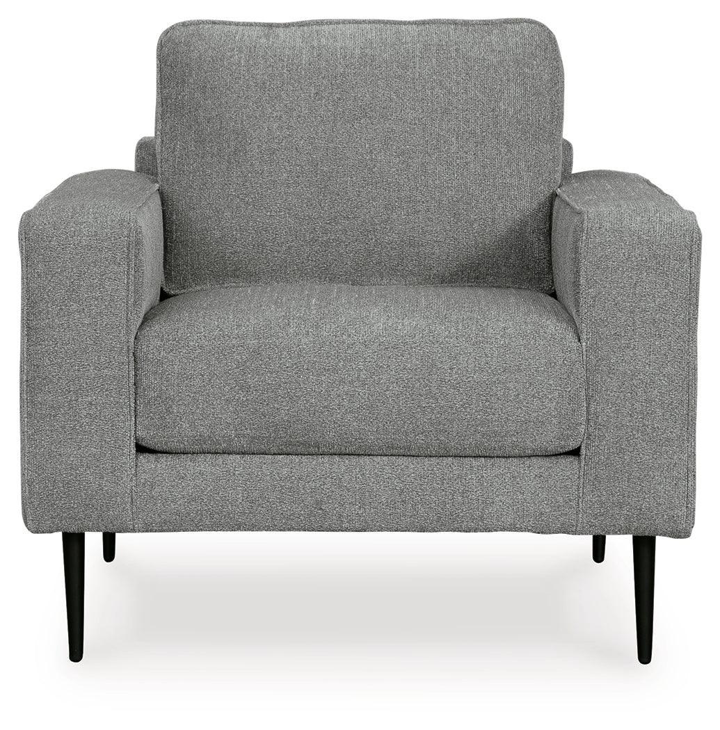Hazela Charcoal Chenille Chair - Ella Furniture