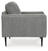 Hazela Charcoal Chenille Chair - Ella Furniture