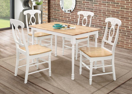 Cinder Windsor Side Chairs Natural Brown And White (Set Of 4) - Ella Furniture