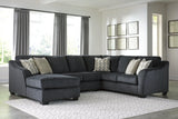 Eltmann Slate Chenille 3-Piece Sectional With Chaise - Ella Furniture