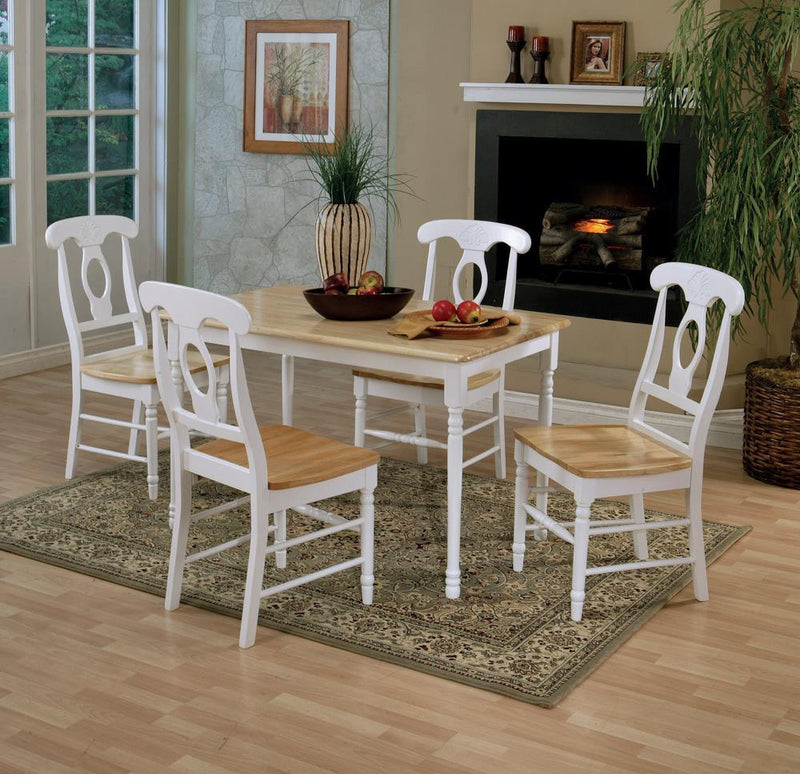 Taffee Rectangle Dining Table Natural Brown And White - Ella Furniture