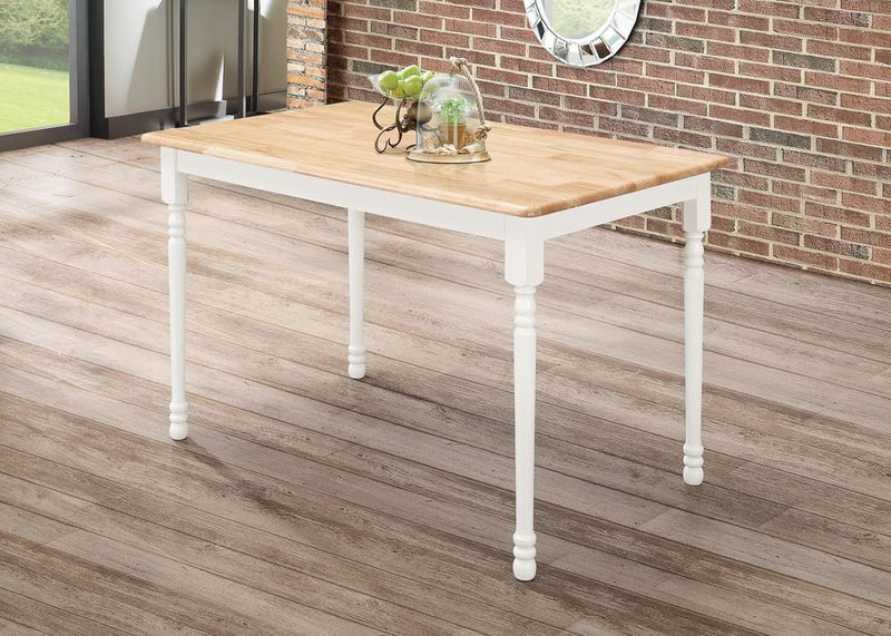 Taffee Rectangle Dining Table Natural Brown And White - Ella Furniture