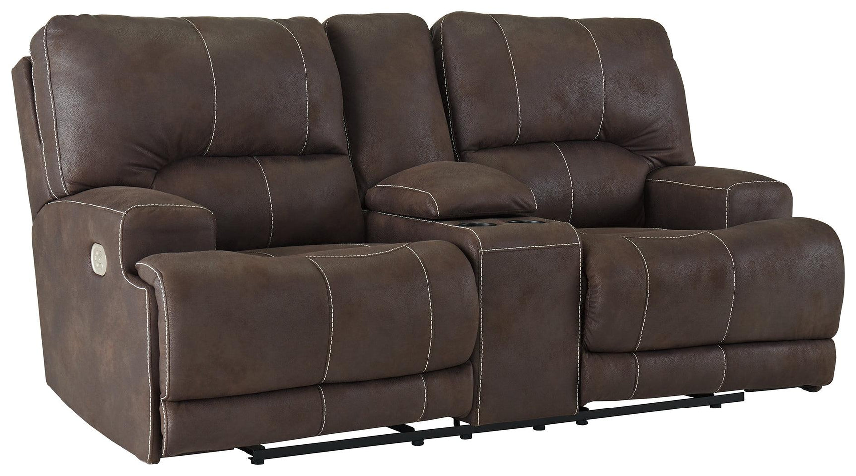 Kitching Java Faux Leather Power Reclining Loveseat - Ella Furniture