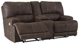 Kitching Java Faux Leather Power Reclining Loveseat - Ella Furniture