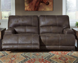 Kitching Java Faux Leather Power Reclining Sofa - Ella Furniture