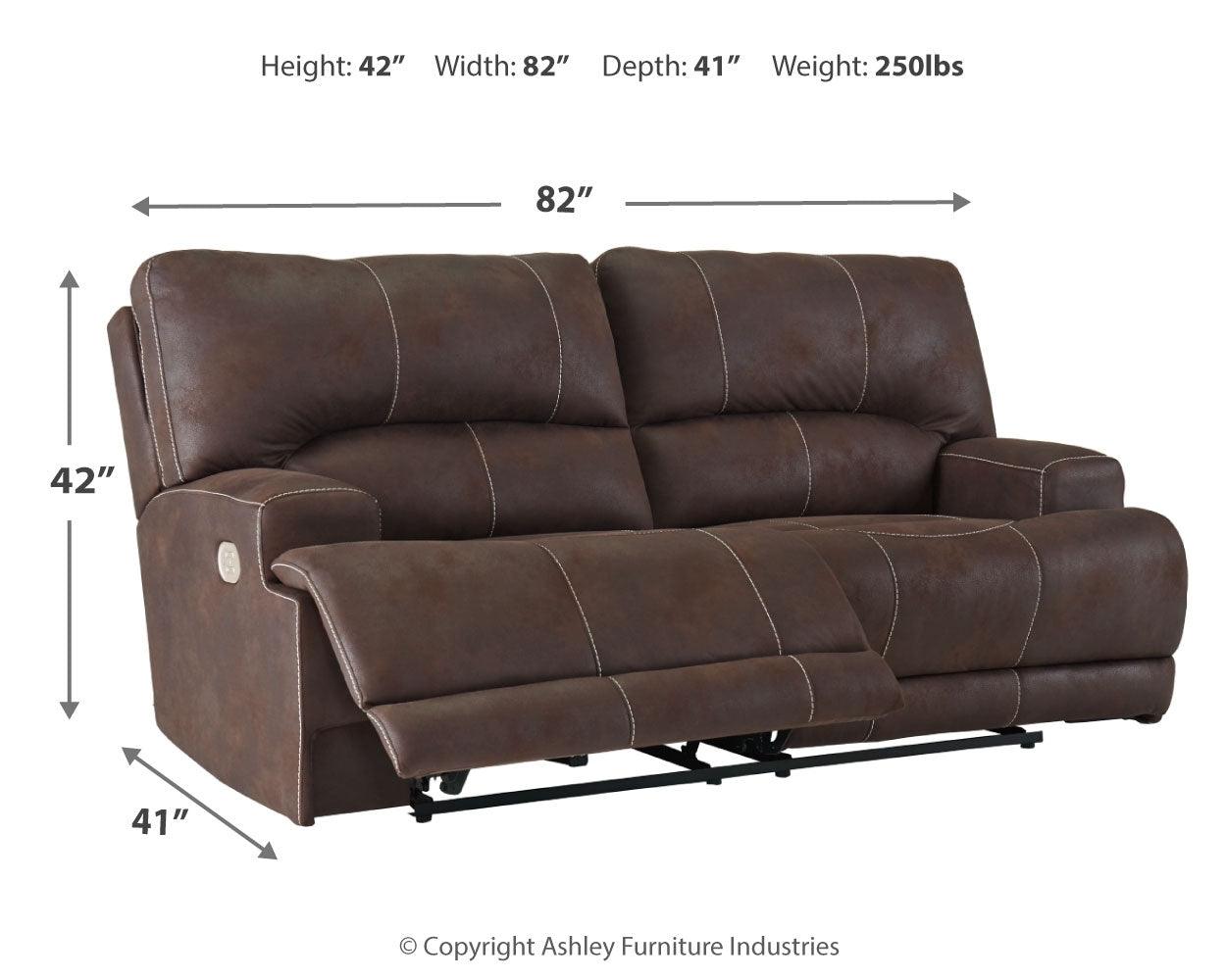 Kitching Java Faux Leather Power Reclining Sofa - Ella Furniture