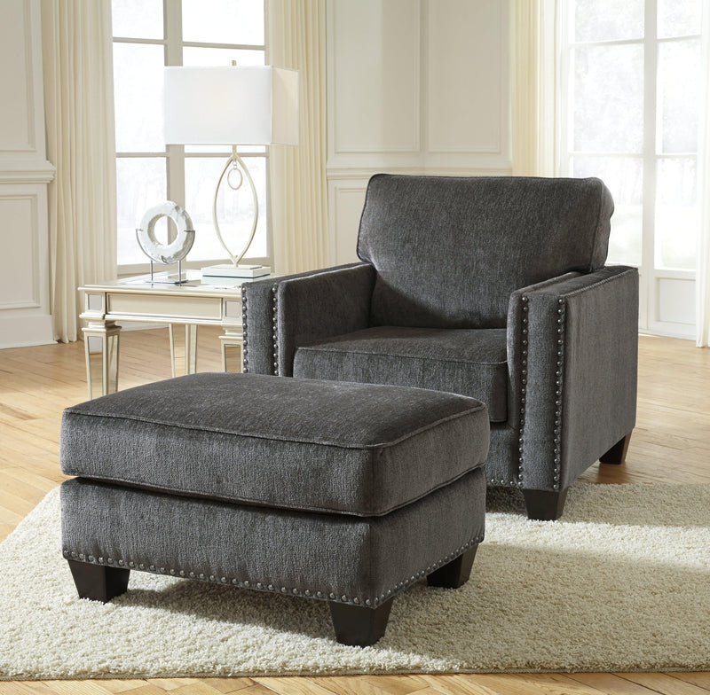 Gavril Smoke Chenille Chair - Ella Furniture