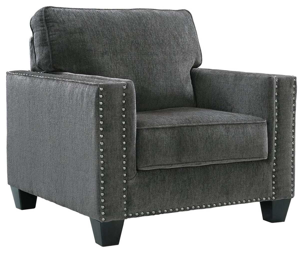 Gavril Smoke Chair And Ottoman - Ella Furniture