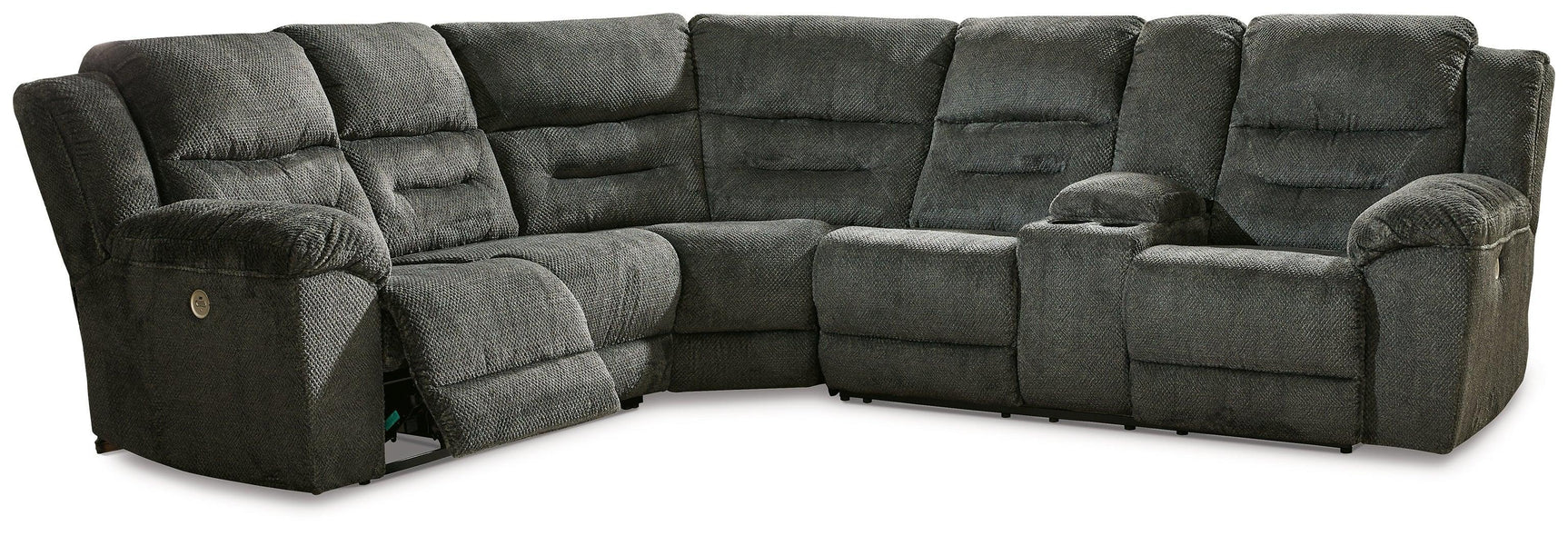 Nettington Smoke 3-Piece Power Reclining Sectional 44101S1 - Ella Furniture