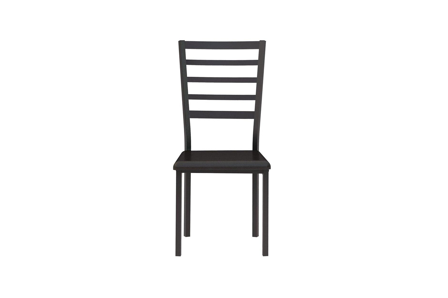 Madigan Dark Modern Industrial Wood Metal Faux Leather Seat Writing Desk And Chair - Ella Furniture