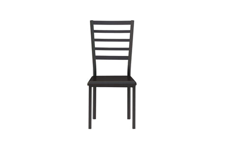 Madigan Dark Modern Industrial Wood Metal Faux Leather Seat Writing Desk And Chair - Ella Furniture