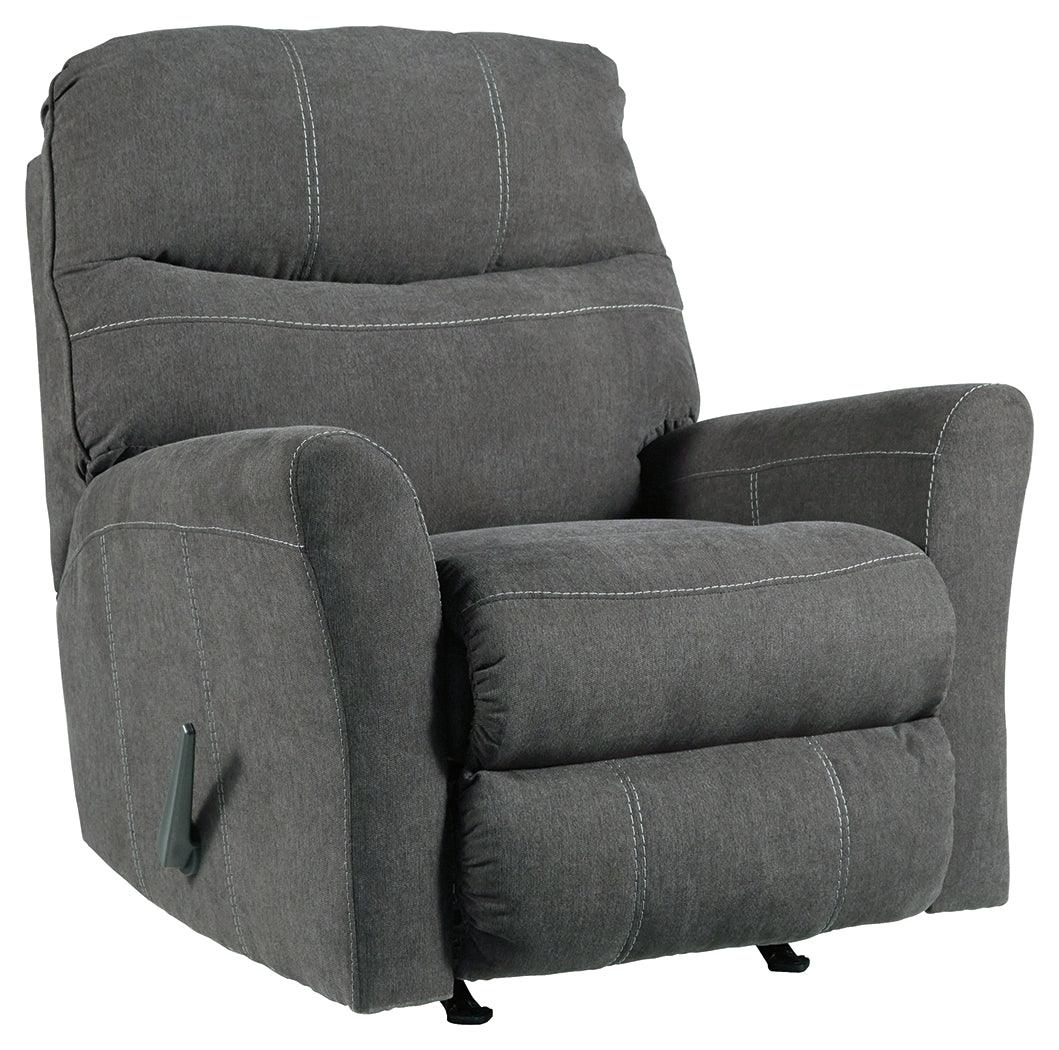 Maier Charcoal Chenille Recliner - Ella Furniture