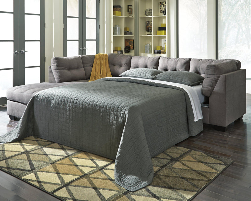 Maier Charcoal 2-Piece Sleeper Sectional With Chaise - Ella Furniture