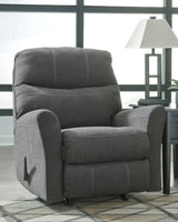 Maier Walnut Chenille Recliner - Ella Furniture