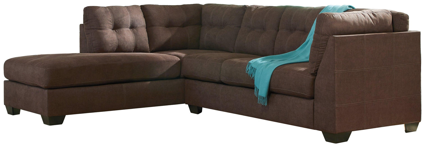 Maier Walnut 2-Piece Sectional With Chaise - Ella Furniture