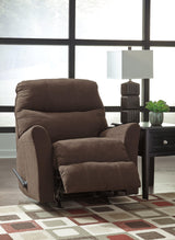 Maier Walnut Chenille Recliner - Ella Furniture