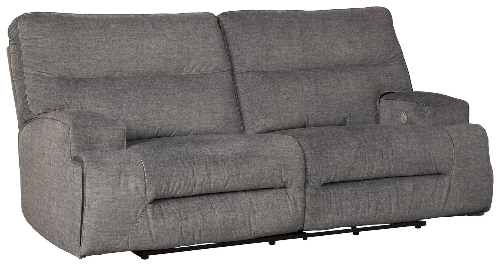 Coombs Charcoal Microfiber Power Reclining Sofa - Ella Furniture