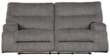 Coombs Charcoal Microfiber Reclining Sofa - Ella Furniture