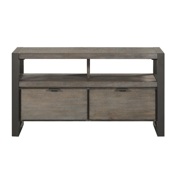 Prudhoe Power Glaze Oak And Gunmetal Acacia Veneer, Wood And Engineered Wood Tv Stand - Ella Furniture