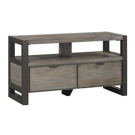 Prudhoe Power Glaze Oak And Gunmetal Acacia Veneer, Wood And Engineered Wood Tv Stand - Ella Furniture